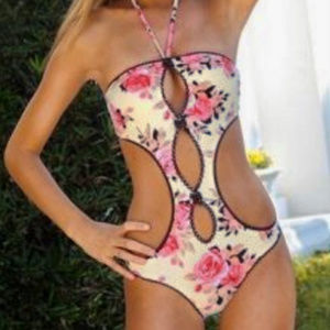 NWT Betsey Johnson Beauty Mark Swimsuit M L Rose